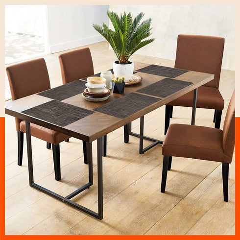 Woven PVC Table Mats / Placemats for Dining Table at Home (Sera - Set of 6)
